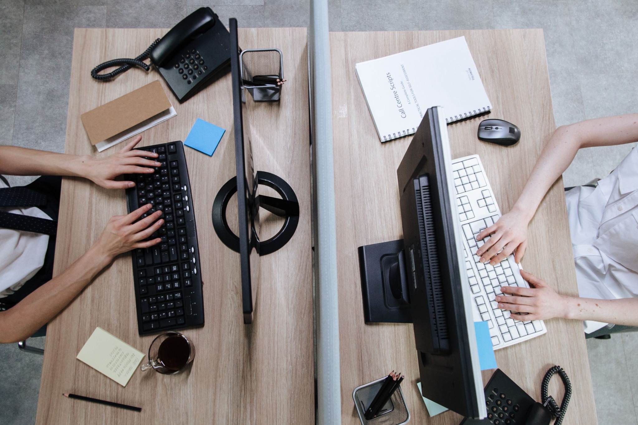 Team reviewing work in an office